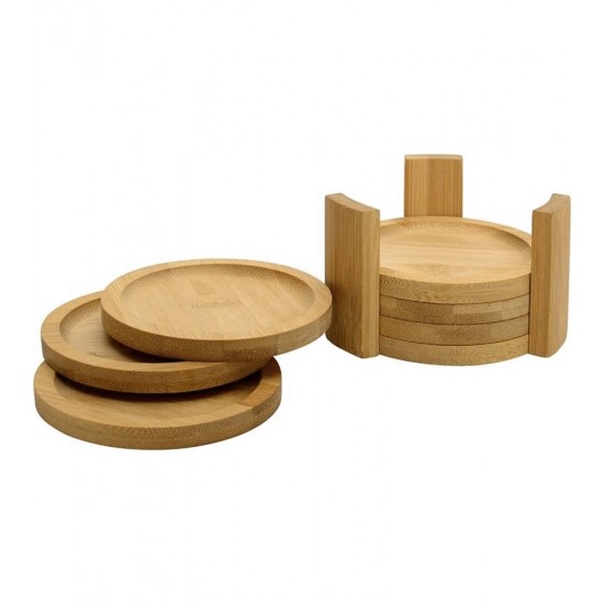 Porta Copo Redondo 10cm Com Suporte Ecokitchen Em Bambu